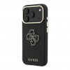 Guess SW graudainas PU un liela sveķu logotipa futrālis Apple iPhone 18 Pro, melns