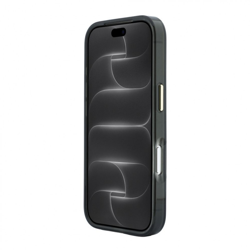 Karl Lagerfeld HC MagSafe IML Peekaboo Print & Metal Frame vāciņš Apple iPhone 18 Pro, melns