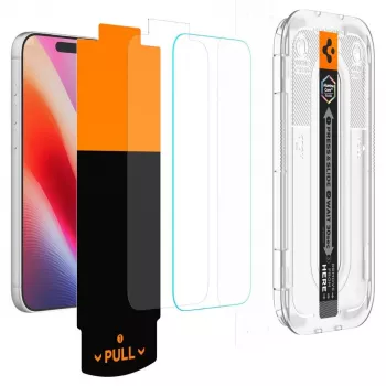 Spigen Glas.TR EZ Fit Pro HD AC 2 komplekts rūdīts stikls iPhone 16 Pro / 17 / 17 Pro / 18 Pro caurspīdīgs