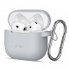 Tech-Protect Crayon Silicone Hook maciņš Apple AirPods 4, pelēks