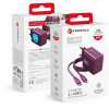 Forcell F-Energy GaN III VT-60 60W PD QC 4.0+ 2x USB-C bordo sienas lādētājs + USB-C kabelis