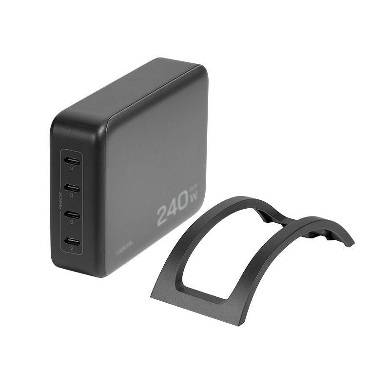 Logilink USB-C galda lādētājs, 240 W, GaN, 4 portu, 4x USB-C (PD), melns