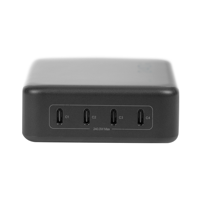 Logilink USB-C galda lādētājs, 240 W, GaN, 4 portu, 4x USB-C (PD), melns