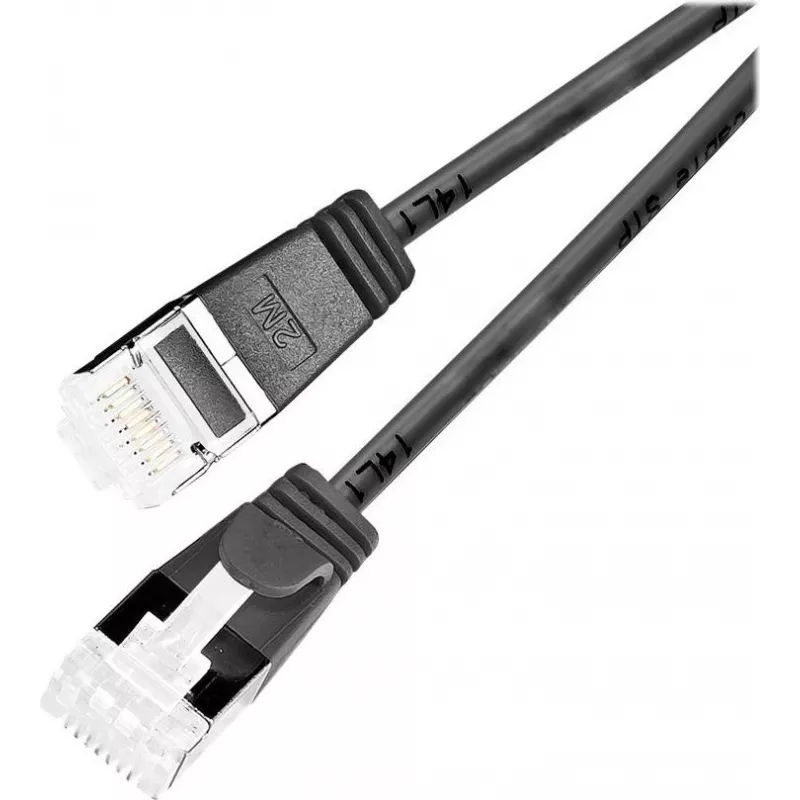 Wirewin Slim Cat6a U/FTP savienojuma kabelis RJ45, 5 m, melns