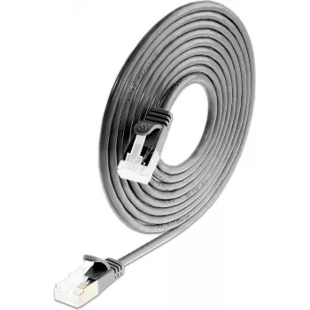 Wirewin SLIM Cat6a 10 Gigabit U/FTP vieglais savienojuma kabelis, apaļš, Ø 3,8 mm, 0,15 m, melns