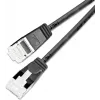 Wirewin SLIM Cat6a 10 Gigabit U/FTP vieglais savienojuma kabelis, apaļš, Ø 3,8 mm, 0,15 m, melns