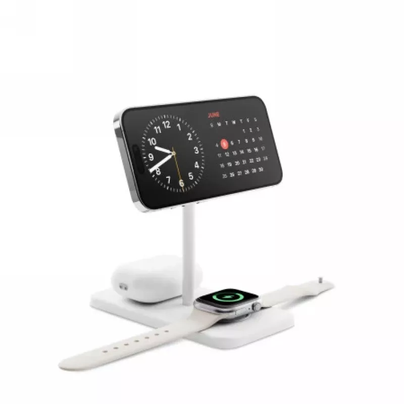 Twelve South HiRise 3 Deluxe 3-in-1 bezvadu lādētājs, 15 W, balts