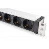 Digitus DN-95432 19 inch statīva PDU, 6x Schuko, 2 m kabelis, Schuko spraudnis, 16 A, pārsprieguma aizsardzība un filtrs
