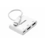 celexon USB-C daudzportu adapteris uz HDMI un USB-A, M/F, balts