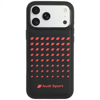 Audi Sport sintētiskās ādas MagSafe apvalks iPhone 18 Pro Max / 17 Pro Max, melns