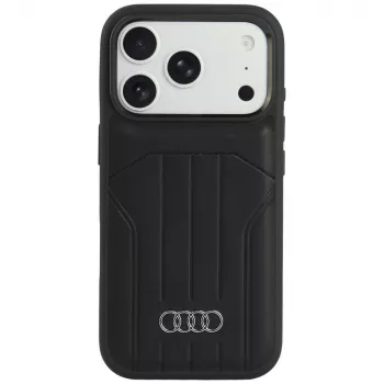 Audi sintētiskās ādas MagSafe futrālis iPhone 18 Pro / 17 Pro, melns