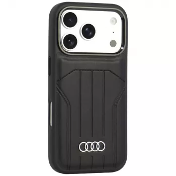 Audi sintētiskās ādas MagSafe futrālis iPhone 18 Pro / 17 Pro, melns
