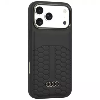 Audi ādas MagSafe futrālis iPhone 18 Pro Max / 17 Pro Max, melns
