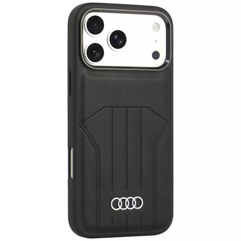 Audi sintētiskās ādas MagSafe vāciņš iPhone 18 Pro Max / 17 Pro Max, melns