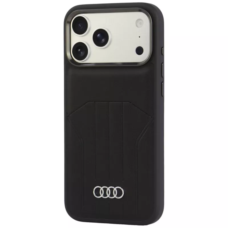 Audi sintētiskās ādas MagSafe vāciņš iPhone 18 Pro Max / 17 Pro Max, melns