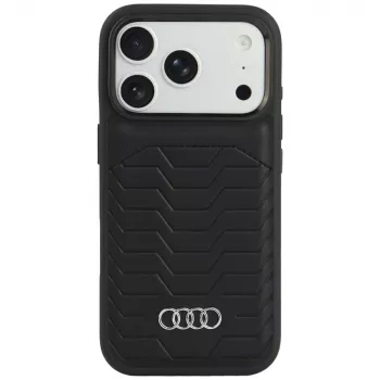 Audi GT sintētiskās ādas MagSafe vāciņš iPhone 18 Pro / 17 Pro, melns