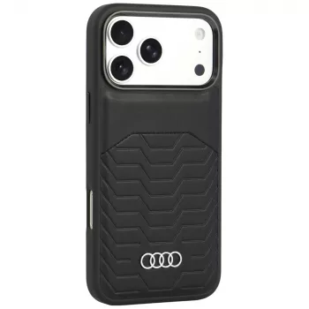 Audi GT sintētiskās ādas MagSafe maciņš iPhone 18 Pro Max / 17 Pro Max, melns