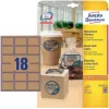 Avery Zweckform L7110-25 etiķetes, pastāvīga līme, dabīgi brūnas, 62 x 42 mm, 450 gab. (25 loksnes x 18)