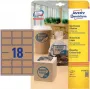 Avery Zweckform L7110-25 etiķetes, pastāvīga līme, dabīgi brūnas, 62 x 42 mm, 450 gab. (25 loksnes x 18)