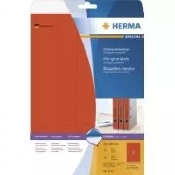 HERMA Special pastāvīgas līmes lietu etiķetes, matēts necaurspīdīgs papīrs, sarkanas, 38 x 297 mm, 100 gab. (20 loksnes x 5)