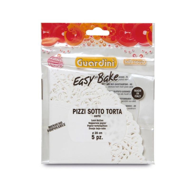 Guardini Easy Bake dekoratīvās papīra salvetes kūkām Ø 28 cm, 5 gab.