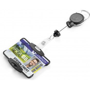 DURABLE nozīmīšu turētājs ar Yo-Yo EXTRA STRONG 1 kartei, melns (868901)