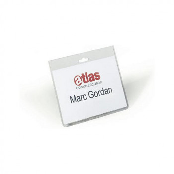 DURABLE vārda nozīmītes caurspīdīgas 9 cm x 6 cm