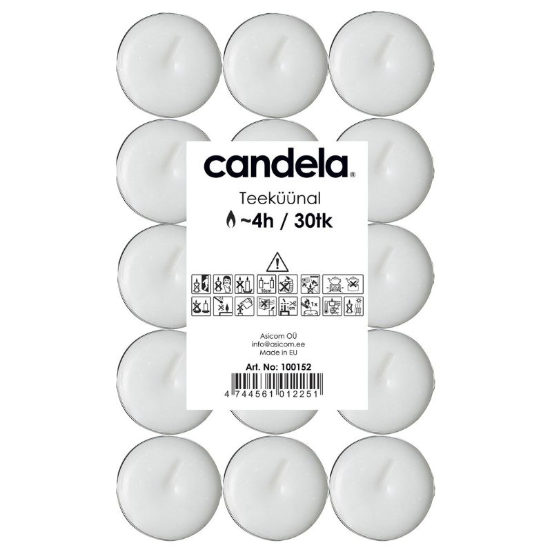 Candela tējas sveces, 30 gab.