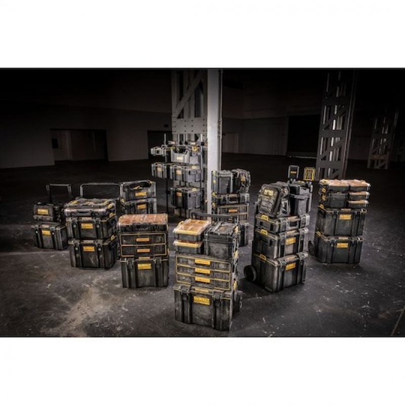 DeWALT DWST08061-1 ToughSystem 2.0 instrumentu kaste ar apgaismojumu, 14 L, melna/dzeltena