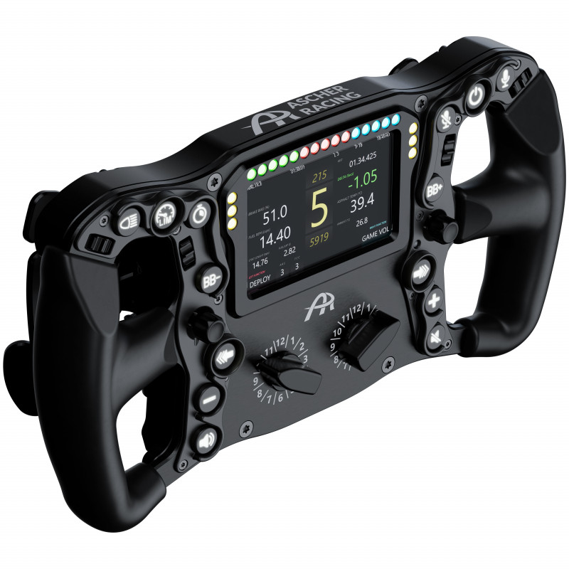 Ascher Racing Ultimate Black Edition sacīkšu simulatora stūre