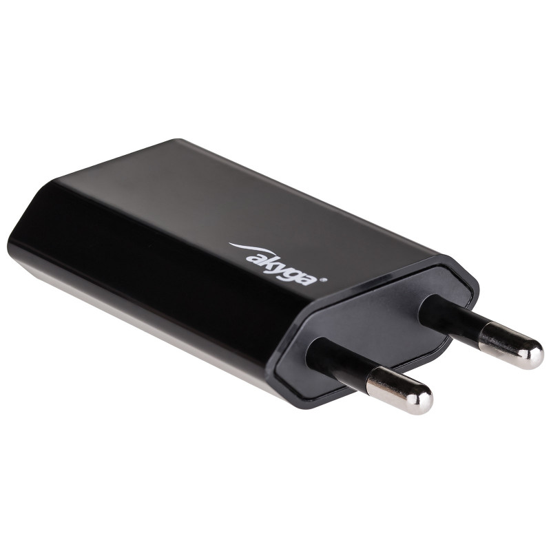 Sienas lādētājs Akyga AK-CH-03BK 5W USB-A 5V / 1A melns