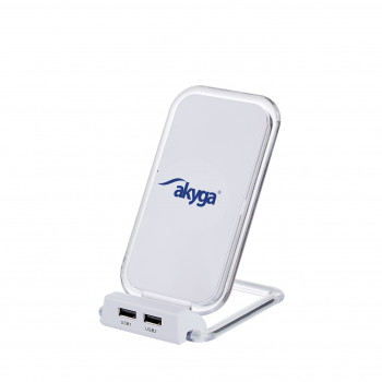 Indukcijas lādētājs Akyga AK-QI-03, 5 V, 2 x USB