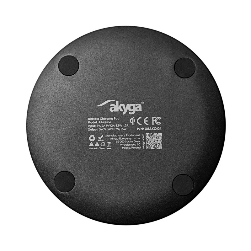 Induktīvais lādētājs Akyga AK-QI-04 QI 1.2 USB-C 15W