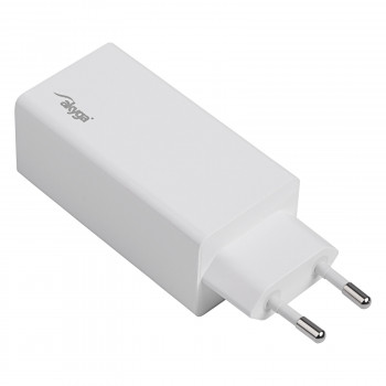 Sienas lādētājs Akyga AK-CH-20 100W USB-C USB-A PD GaN 5-20V / 1.5-5A balts