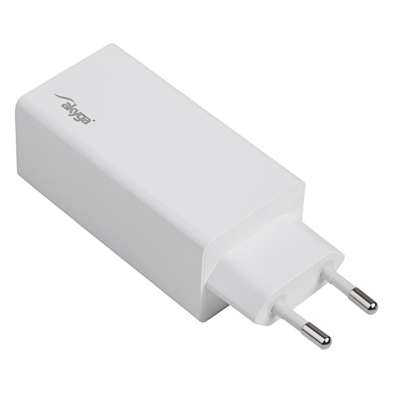 Sienas lādētājs Akyga AK-CH-20 100W USB-C USB-A PD GaN 5-20V / 1.5-5A balts