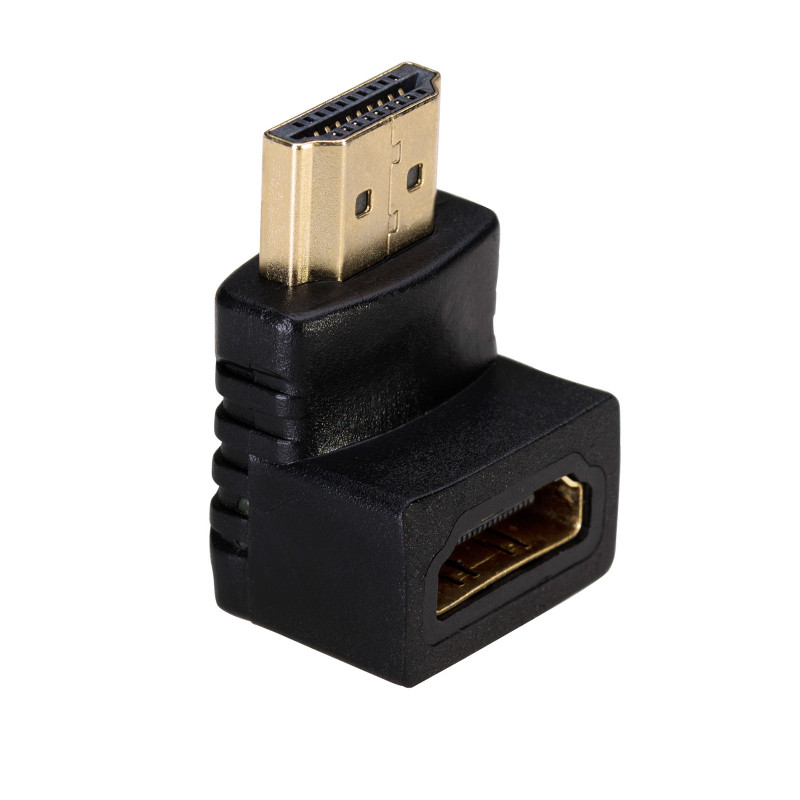 Akyga AK-AD-01 HDMI adapteris spraudnis – ligzda, 90° leņķī uz augšu, melns