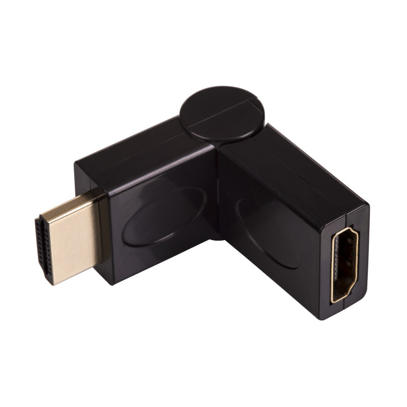 Akyga AK-AD-40 HDMI (M) uz HDMI (F) 180° pagriežams leņķa adapteris, melns