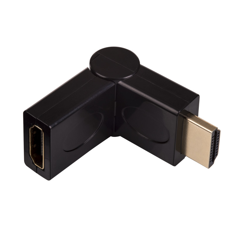 Akyga AK-AD-40 HDMI (M) uz HDMI (F) 180° pagriežams leņķa adapteris, melns
