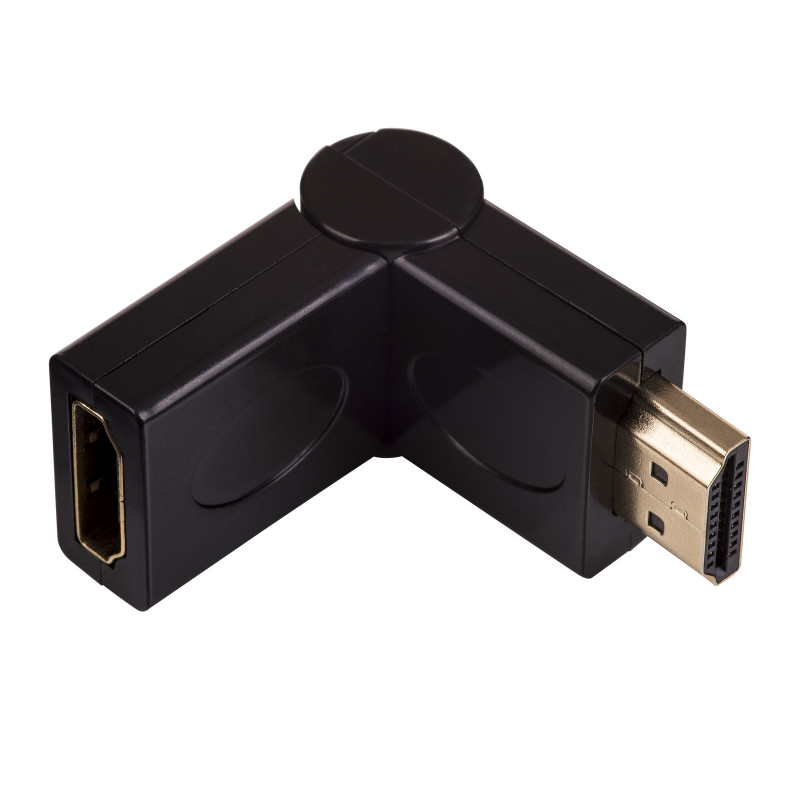 Akyga AK-AD-40 HDMI (M) uz HDMI (F) 180° pagriežams leņķa adapteris, melns