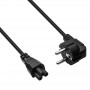 Akyga AK-NB-01A klēpjdatora strāvas kabelis CEE 7/7 uz IEC C5 (āboliņa tipa), 3x 0,5 mm², 1,5 m, melns
