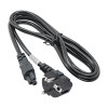 Akyga AK-NB-01A klēpjdatora strāvas kabelis CEE 7/7 uz IEC C5 (āboliņa tipa), 3x 0,5 mm², 1,5 m, melns