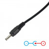 Akyga AK-DC-03 barošanas kabelis USB-A spraudnis – DC 3,5 x 1,35 mm spraudnis, 0,8 m, melns