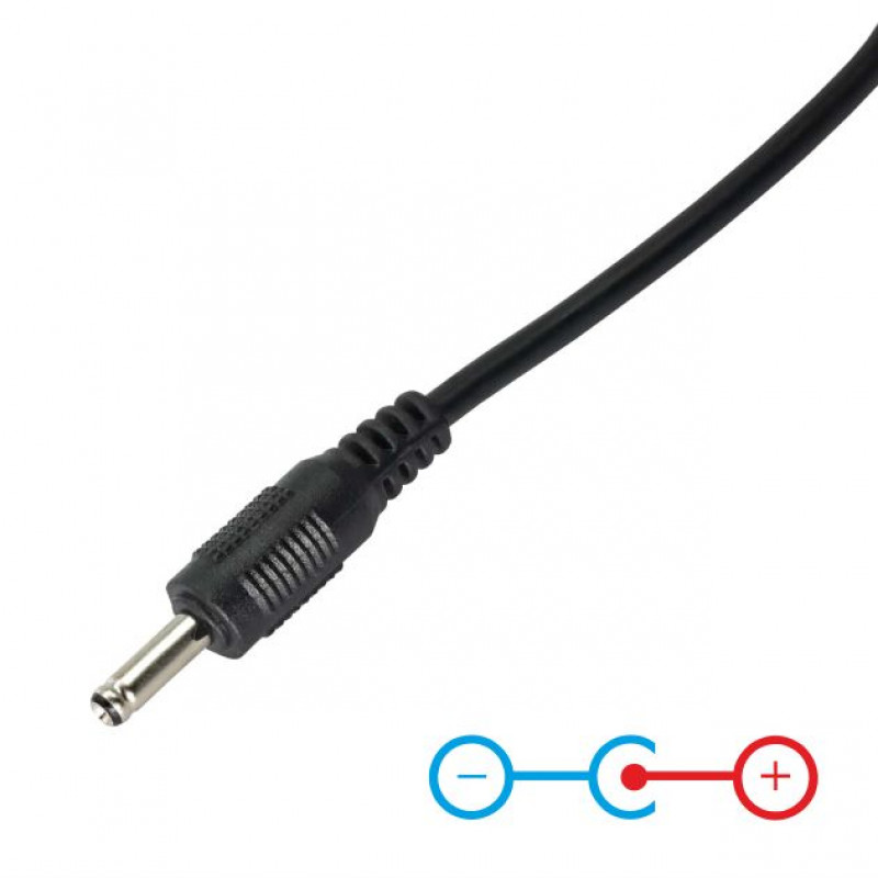 Akyga AK-DC-03 barošanas kabelis USB-A spraudnis – DC 3,5 x 1,35 mm spraudnis, 0,8 m, melns