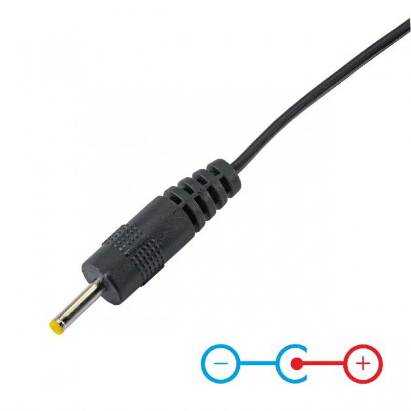 Akyga AK-DC-02 barošanas kabelis USB-A spraudnis – DC 2,5 x 0,7 mm spraudnis, 0,8 m, melns