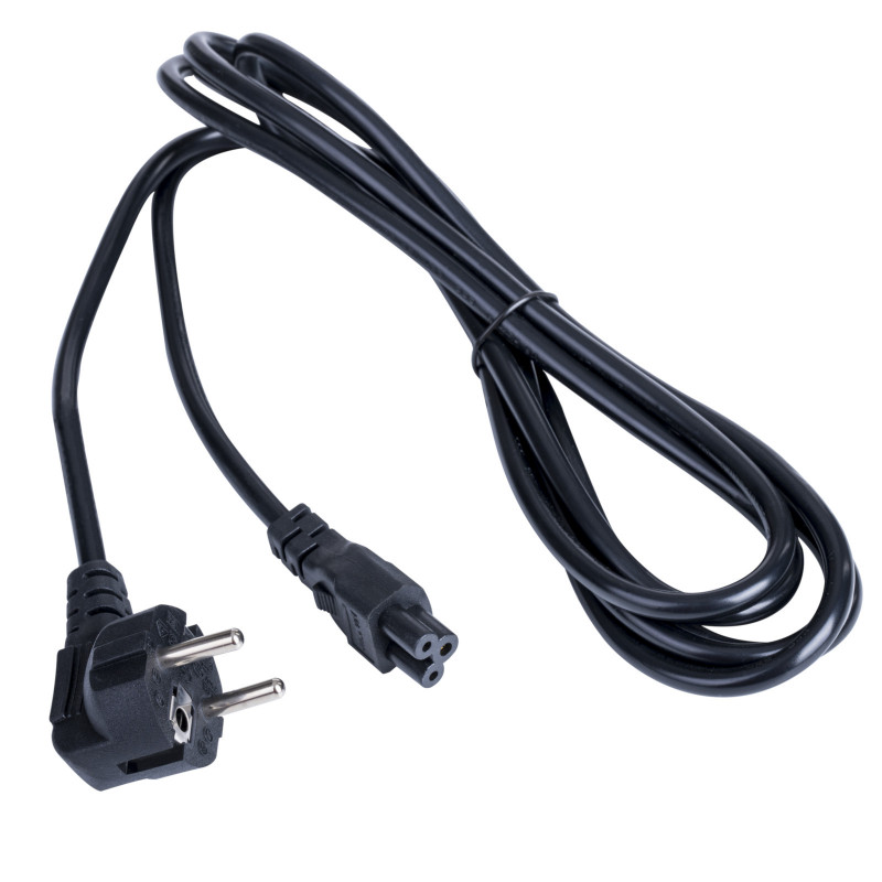 Akyga AK-NB-10A strāvas kabelis CEE 7/7 – IEC C5, CCA 3x0,5 mm², 3 m, melns