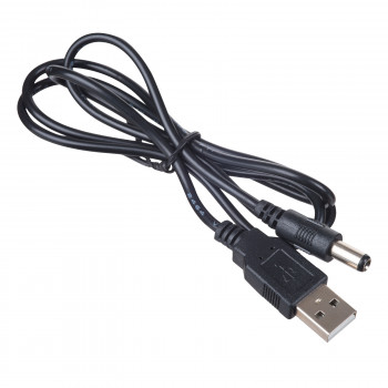 Akyga AK-DC-04 barošanas kabelis USB-A spraudnis – DC 5,5 x 2,5 mm spraudnis, 0,8 m, melns