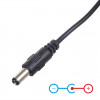 Akyga AK-DC-04 barošanas kabelis USB-A spraudnis – DC 5,5 x 2,5 mm spraudnis, 0,8 m, melns