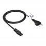Akyga AK-RD-01C barošanas kabelis Europlug (CEE 7/16) uz IEC C7, 2x 0,5 mm² varš, 1,5 m, melns
