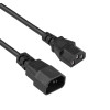 Akyga AK-PC-14A IEC C14 uz IEC C13 strāvas pagarinājuma kabelis, 3x 0,5 mm², 0,5 m, melns