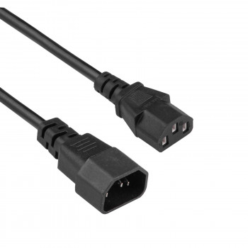 Akyga AK-PC-14A IEC C14 uz IEC C13 strāvas pagarinājuma kabelis, 3x 0,5 mm², 0,5 m, melns